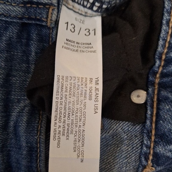 YMI DREAM Hybrud Denim Distressed Cuffed Mom Jeans Size 13/31 - Picture 10 of 10